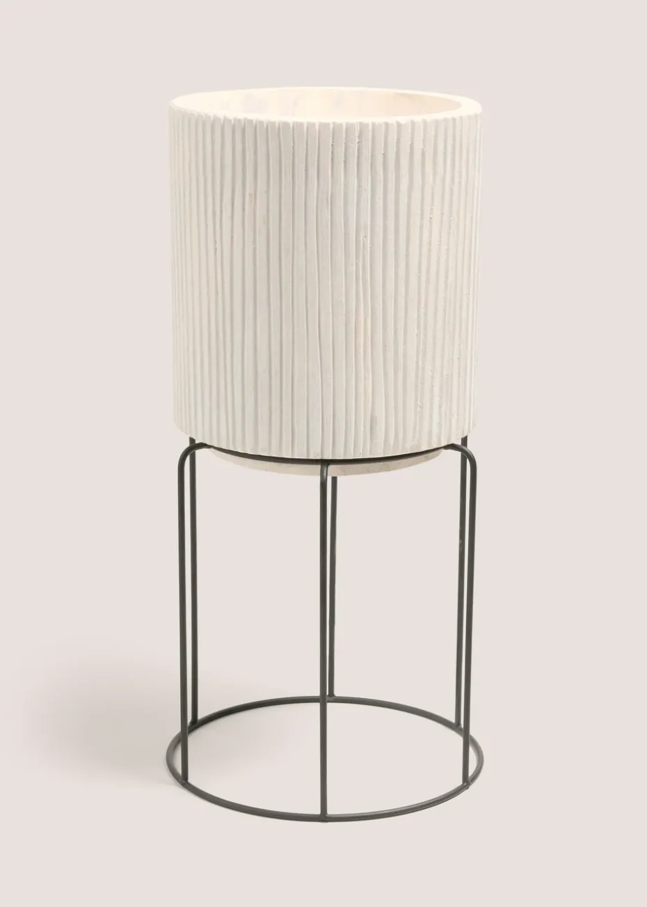 Wood Metal Stand Planter