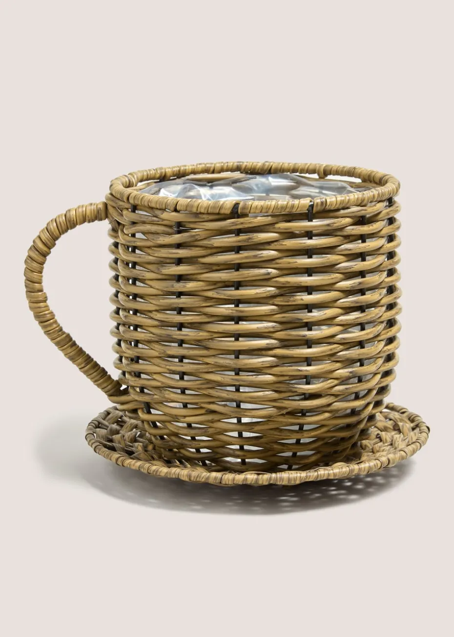 Woven Tea Cup Planter