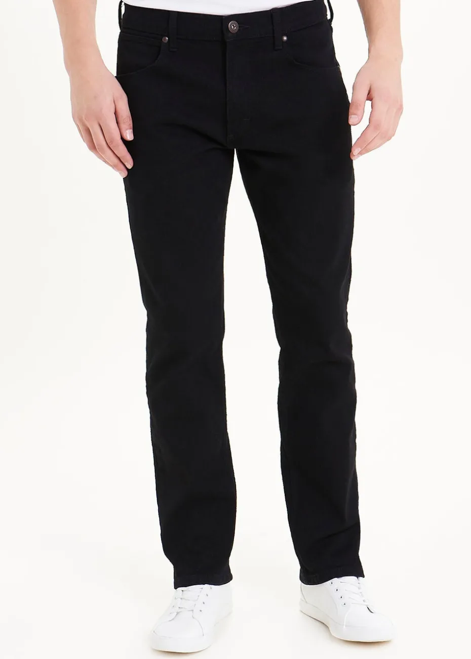 Wrangler Black Stretch Straight Fit Jeans