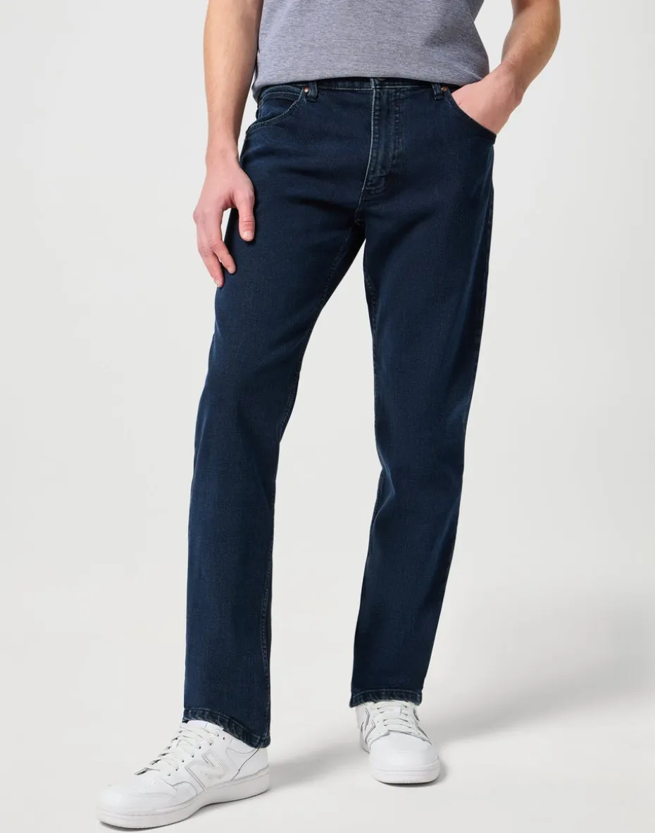Wrangler Blue Black Straight Fit Jeans