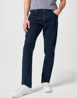Wrangler Blue Black Straight Fit Jeans