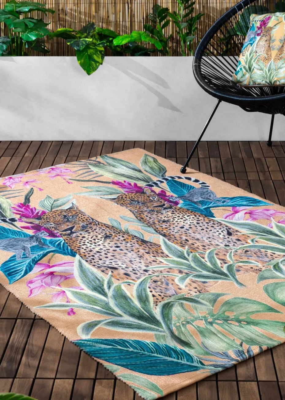 Wylder Gold Kali Leopards Outdoor Washable Rug (120 x 170cm)
