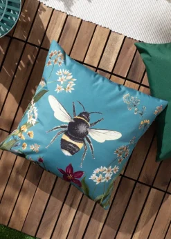 Wylder Nature Midnight Garden Bee Outdoor Filled Cushion (43cm x 43cm x 8cm)