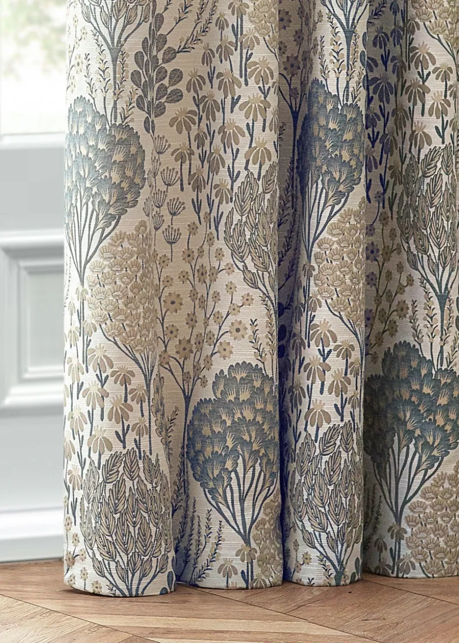 Wylder Nature Ophelia Floral Jacquard Pencil Pleat Curtains