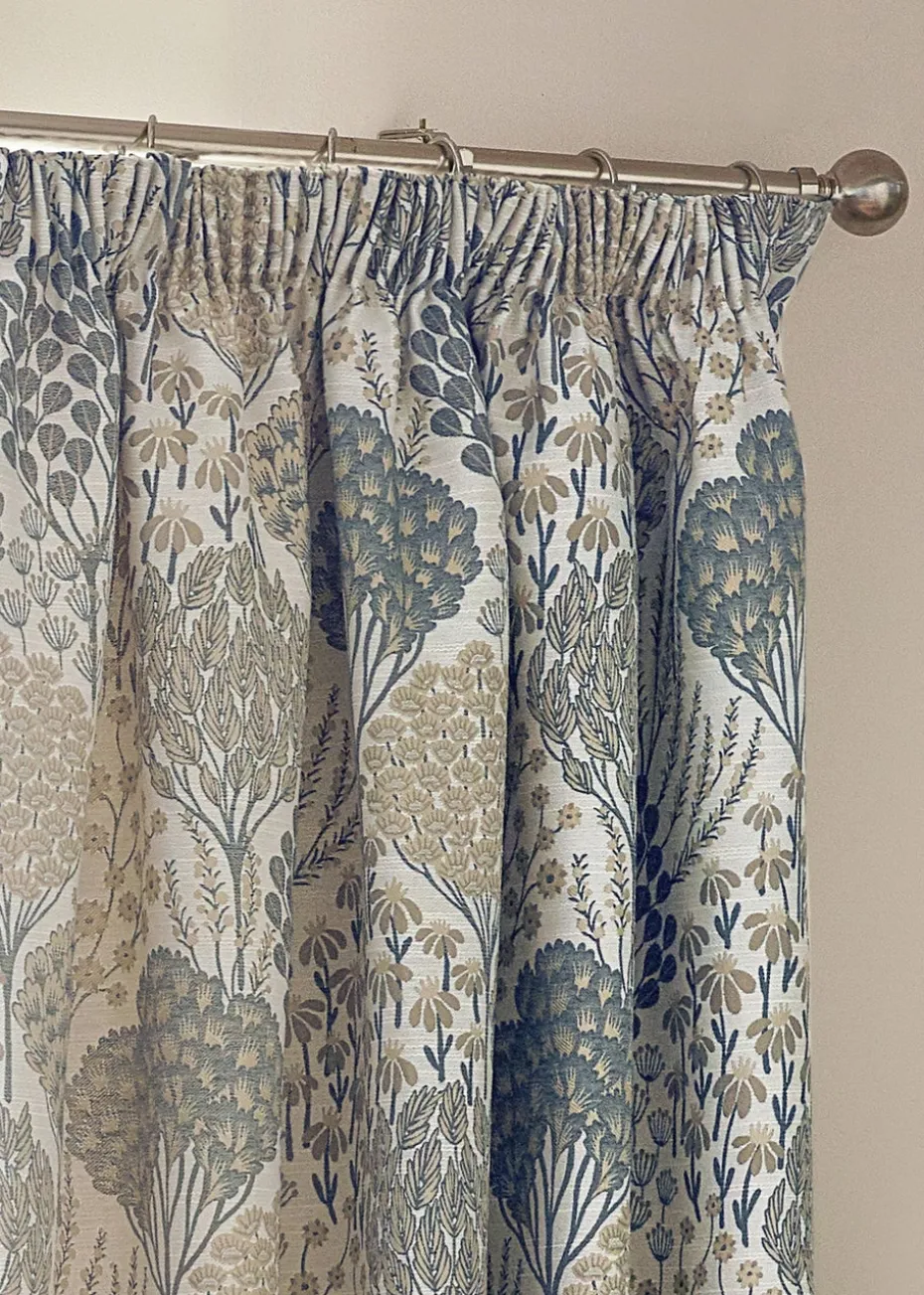 Wylder Nature Ophelia Floral Jacquard Pencil Pleat Curtains