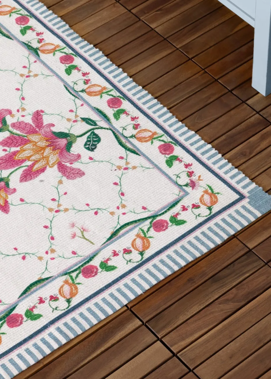Wylder Nature Red Claudia Floral Printed Indoor/Outdoor Rug