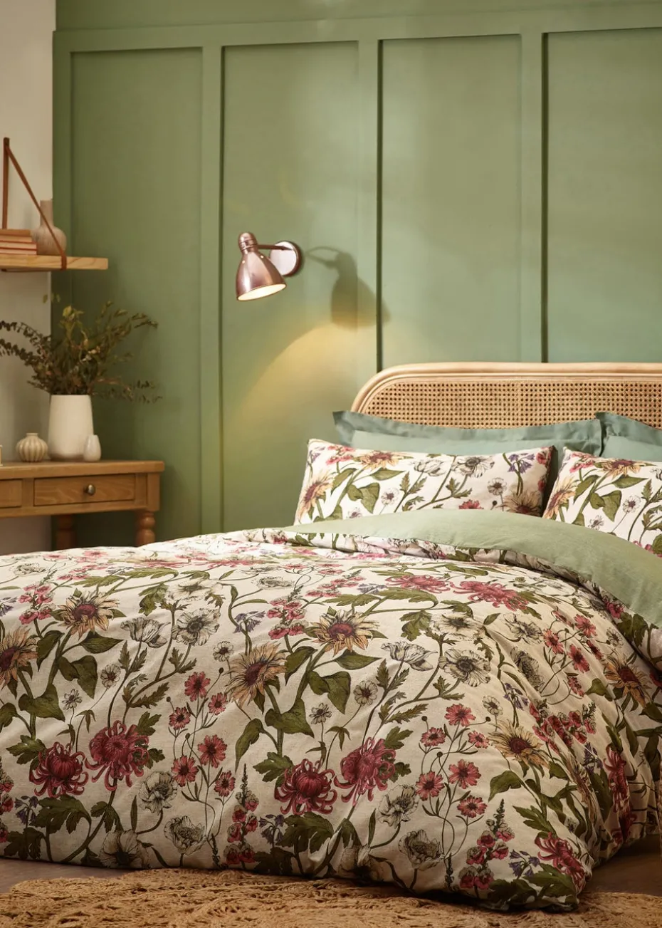 Wylder Nature Wallflower Traditional Floral Duvet Cover Set Natural