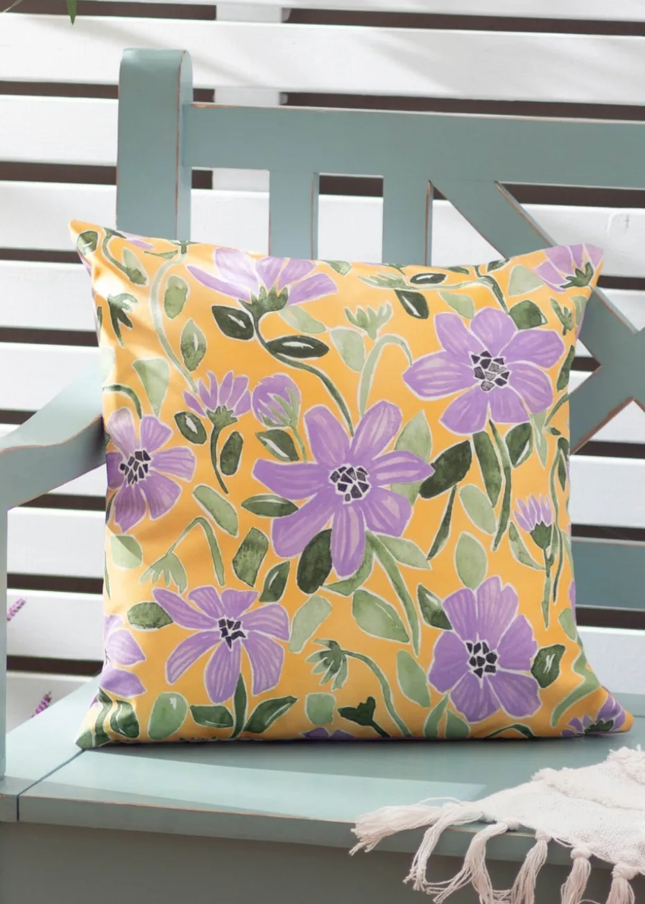 Wylder Nature Yellow Flower Filled Outdoor Cushions (43cm x 43cm x 8cm)