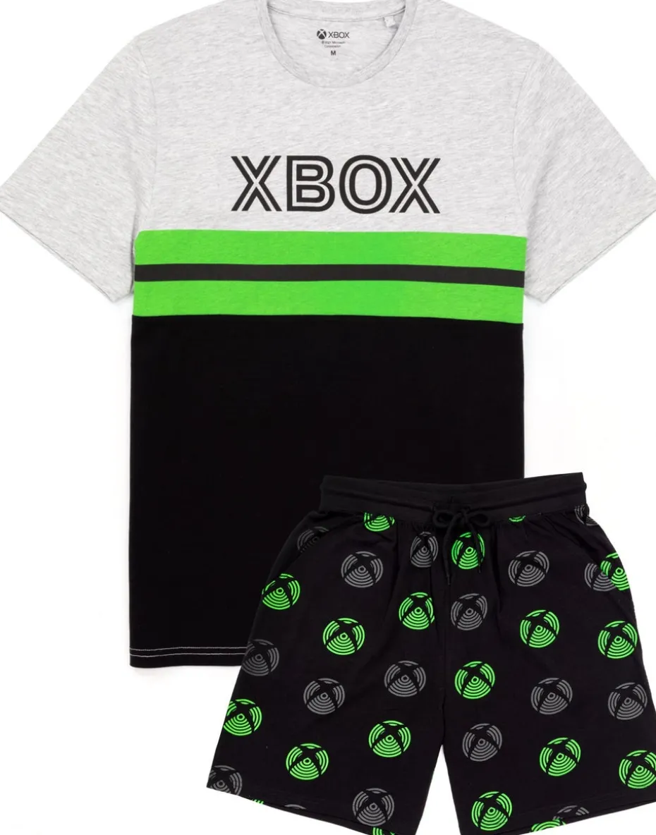 Xbox Mens Black Logo Short Sleeve Short Leg Pyjama Set