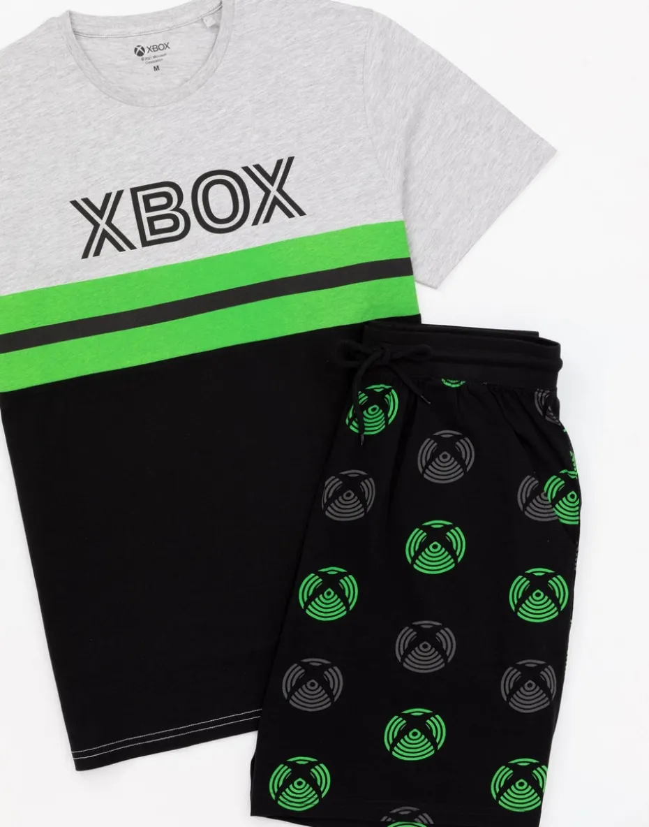 Xbox Mens Black Logo Short Sleeve Short Leg Pyjama Set
