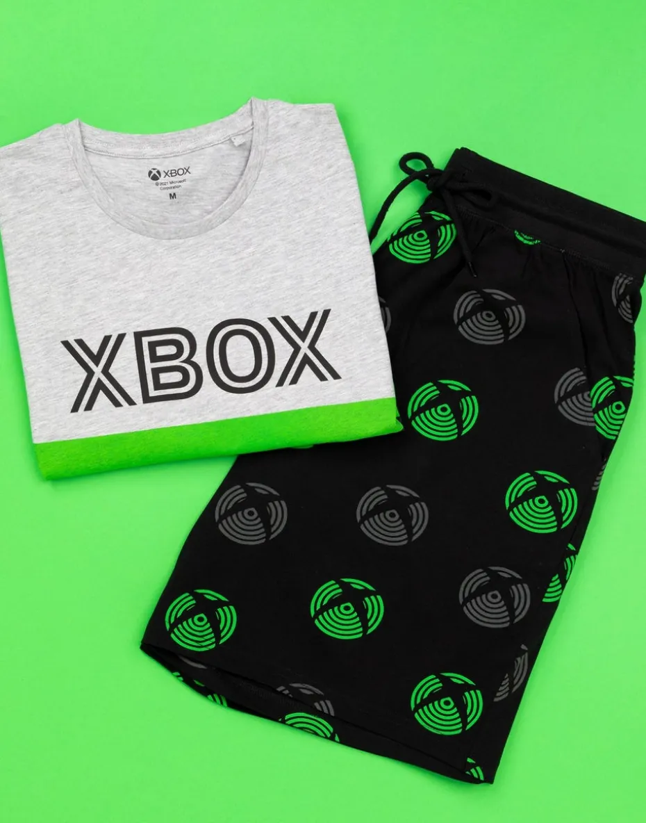Xbox Mens Black Logo Short Sleeve Short Leg Pyjama Set