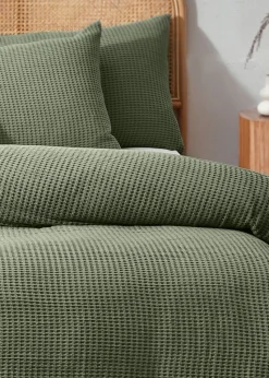 Yard Chunky Waffle 100% Cotton Duvet Cover Set