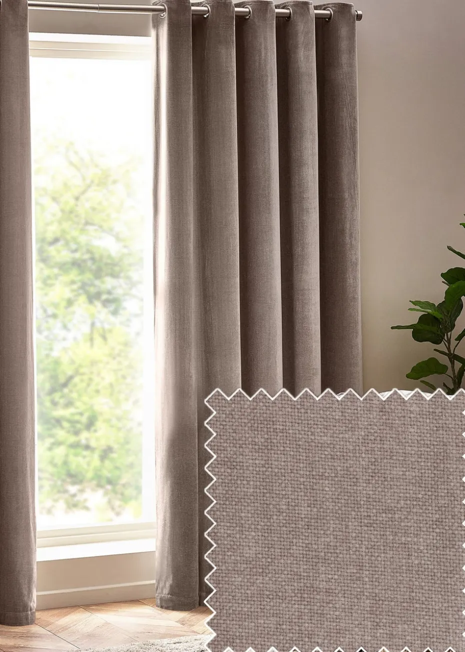 Yard Heavy Chenille Velvet Eyelet Curtains