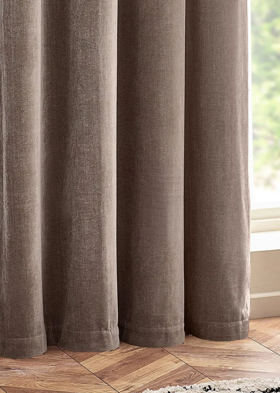 Yard Heavy Chenille Velvet Eyelet Curtains