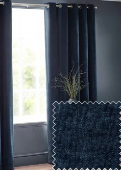 Yard Heavy Chenille Velvet Eyelet Curtains