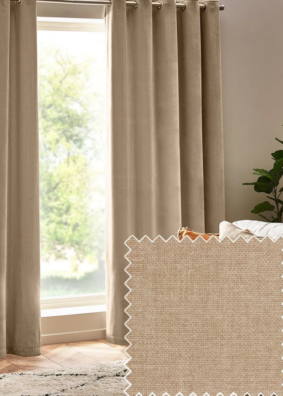 Yard Heavy Chenille Velvet Eyelet Curtains