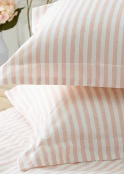 Yard Hebden Melange Blush Pink Stripe Duvet Cover Set