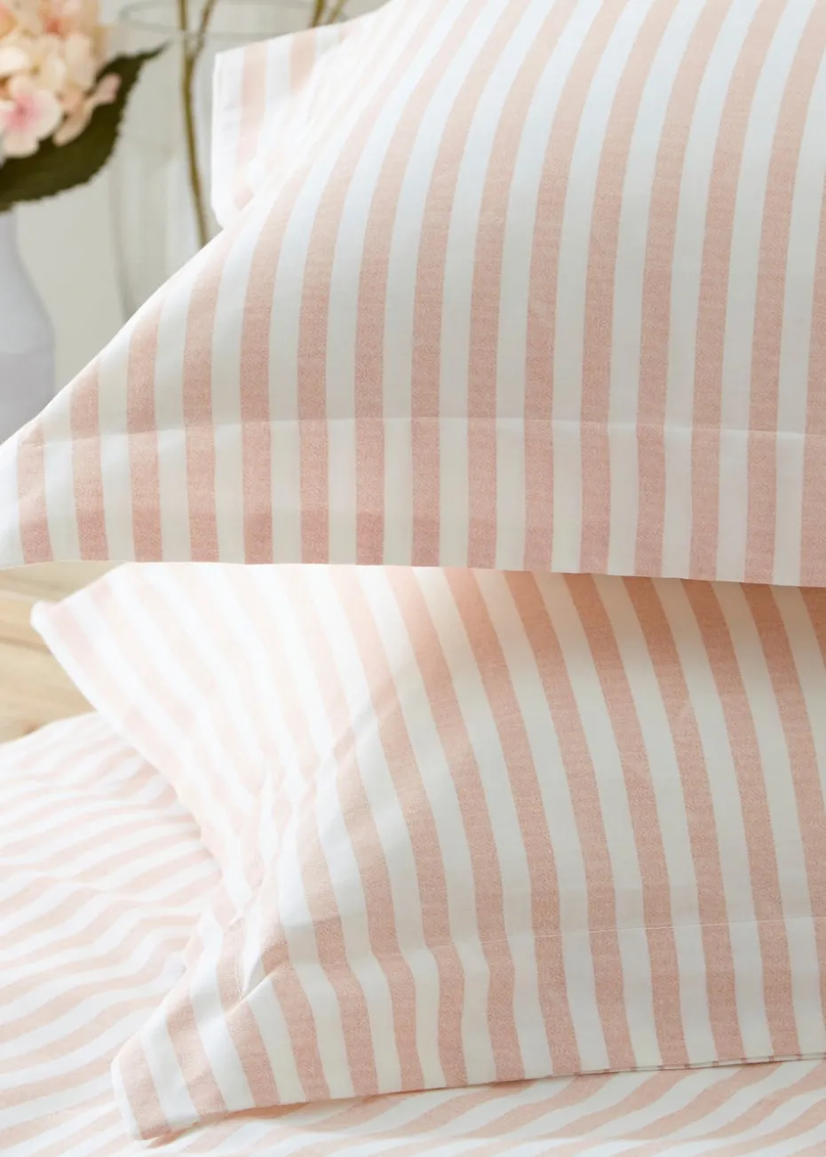 Yard Hebden Melange Blush Pink Stripe Duvet Cover Set
