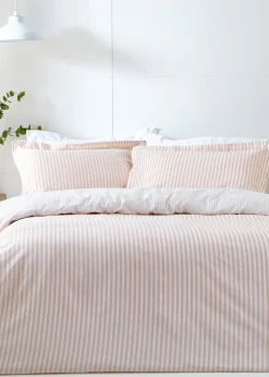Yard Hebden Melange Blush Pink Stripe Duvet Cover Set