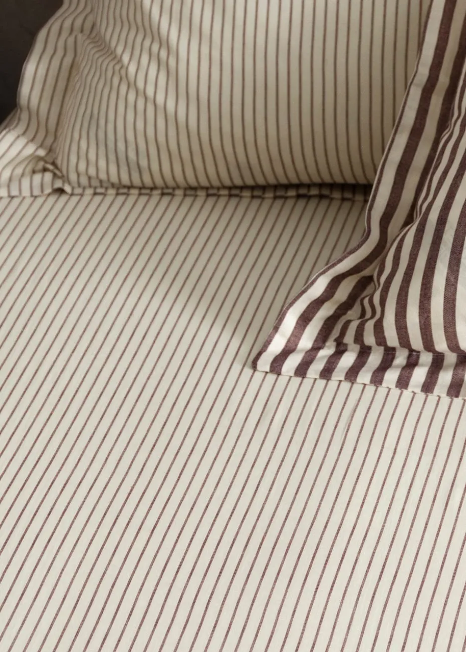 Yard Hebden Melange Stripe Fitted Sheet