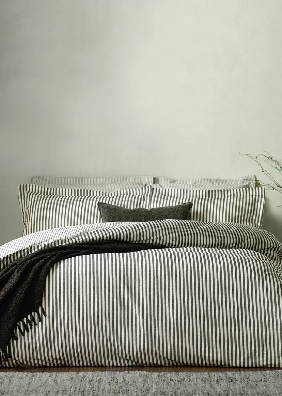 Yard Hebden Melange Stripe Cotton Duvet Cover Set