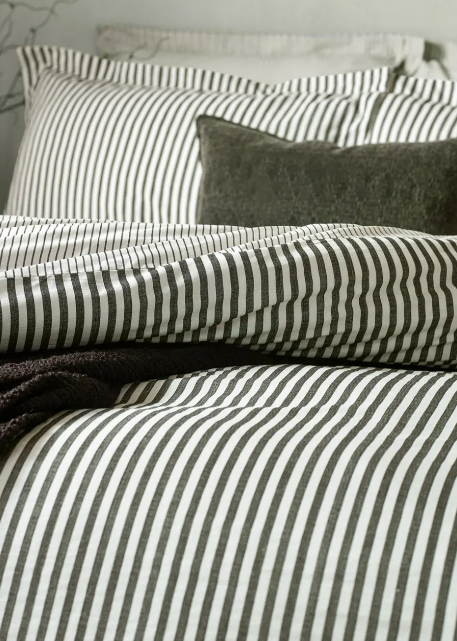 Yard Hebden Melange Stripe Cotton Duvet Cover Set