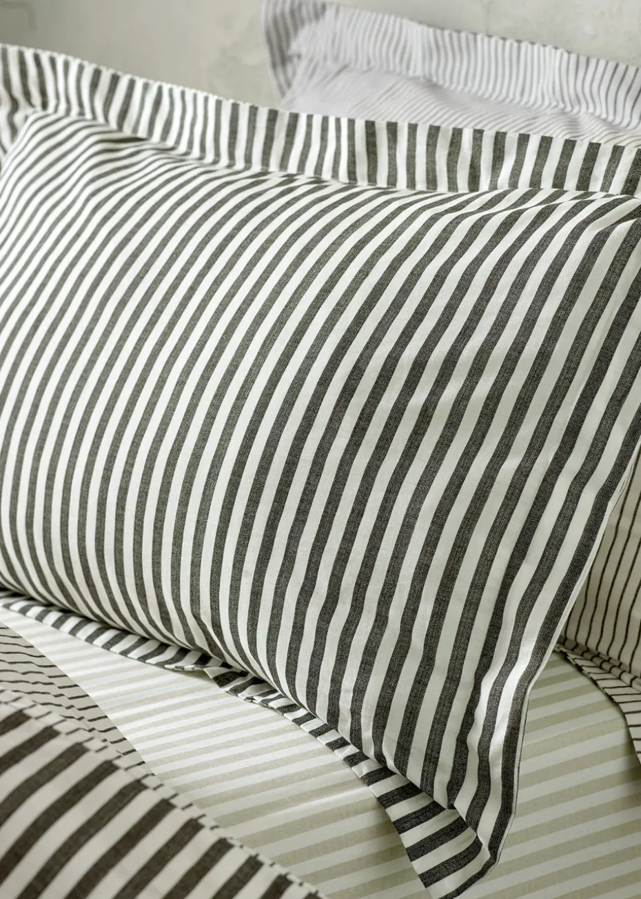 Yard Hebden Melange Stripe Cotton Duvet Cover Set
