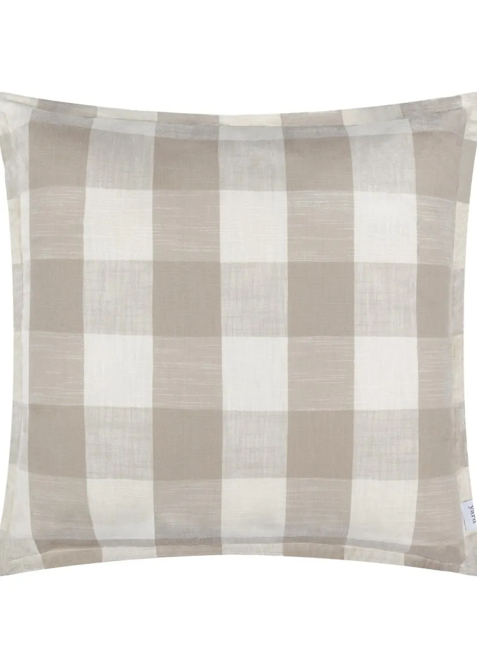 Yard Natural Chesil Check 100% Cotton Outdoor Outdoor Cushion