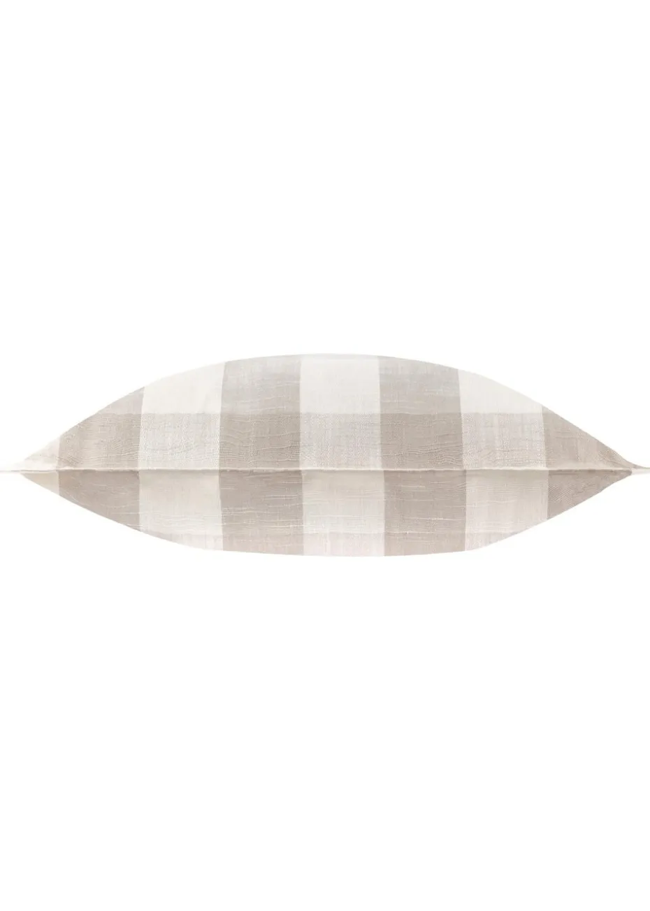 Yard Natural Chesil Check 100% Cotton Outdoor Outdoor Cushion