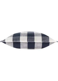 Yard Navy Chesil Check 100% Cotton Outdoor Outdoor Cushion