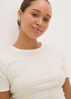 Yellow Fitted Stripe T-Shirt