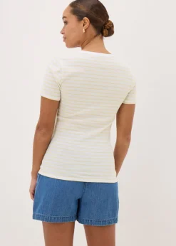 Yellow Fitted Stripe T-Shirt