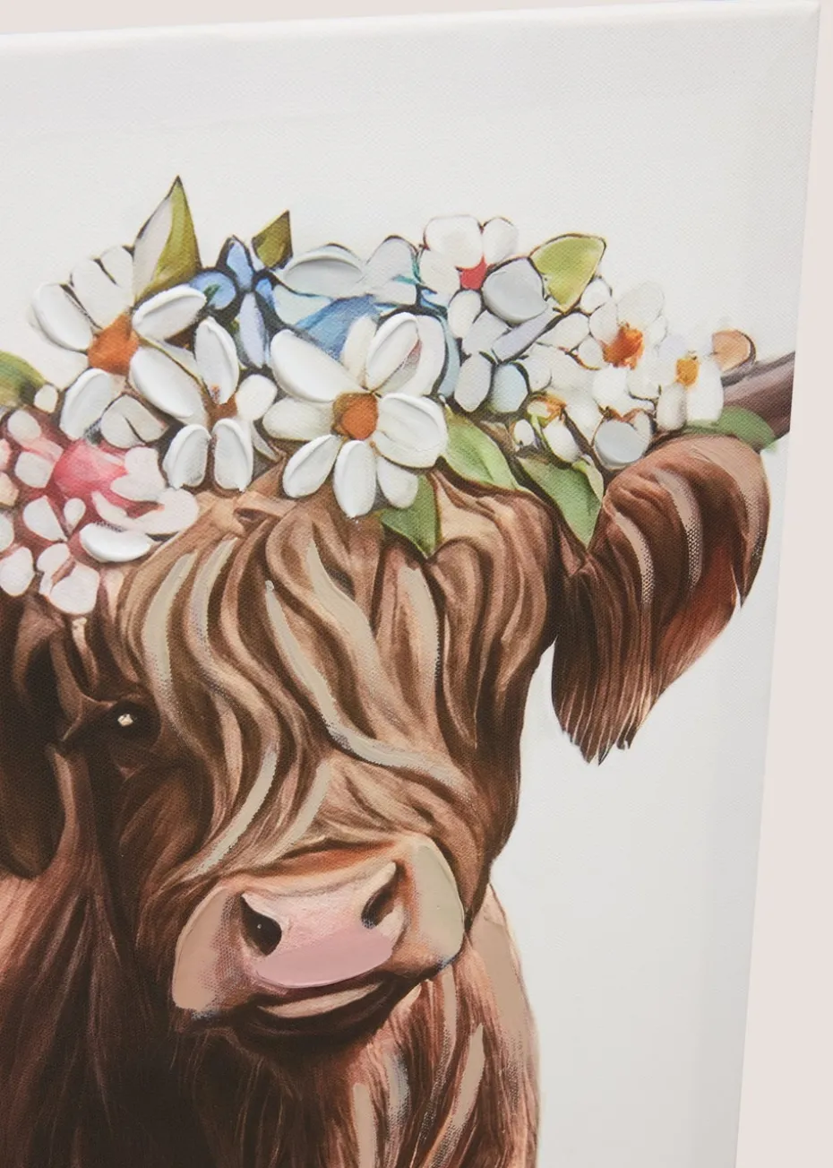 Yellow Fluffy Highland Cow Cushion