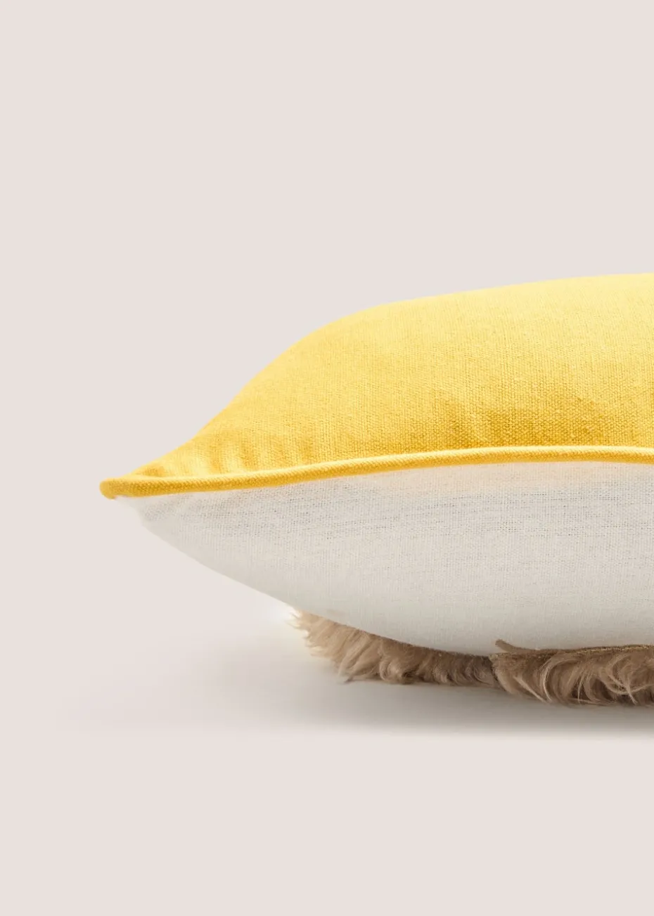 Yellow Fluffy Highland Cow Cushion
