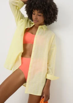 Yellow Striped Beach Shirt