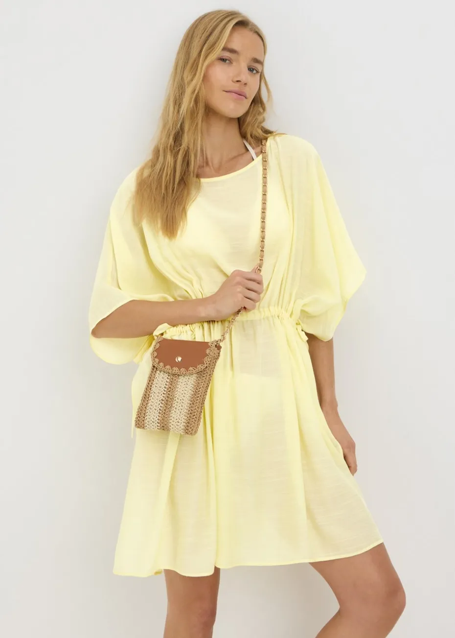 Yellow Tie Waist Kaftan