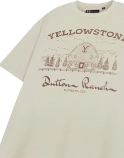 Yellowstone Beige Barn Short Sleeved T-Shirt Oatmeal