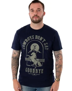 Yellowstone Blue Cowboys Don't Say Goodbye Short Sleeved T-Shirt