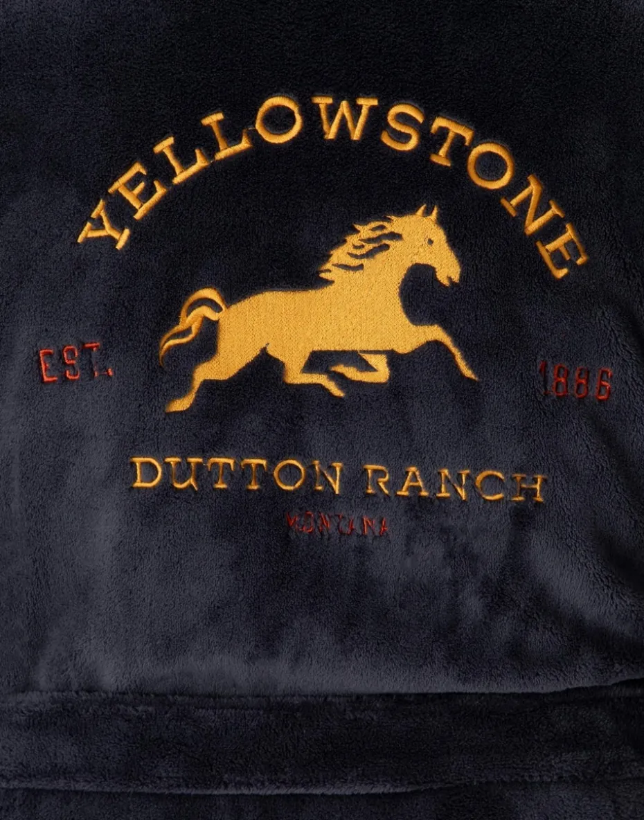 Yellowstone Blue Dutton Ranch Montana Hooded Bathrobe