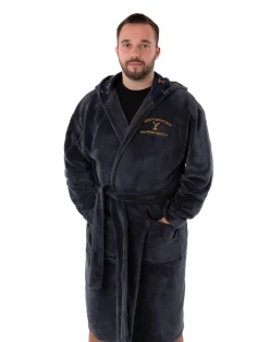 Yellowstone Blue Dutton Ranch Montana Hooded Bathrobe
