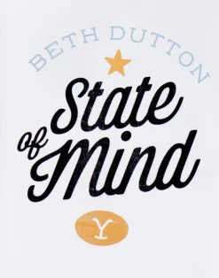 Yellowstone White Beth Dutton State Of Mind Short Sleeved T-Shirt