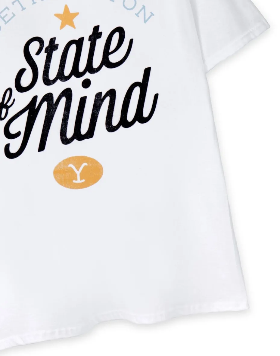 Yellowstone White Beth Dutton State Of Mind Short Sleeved T-Shirt