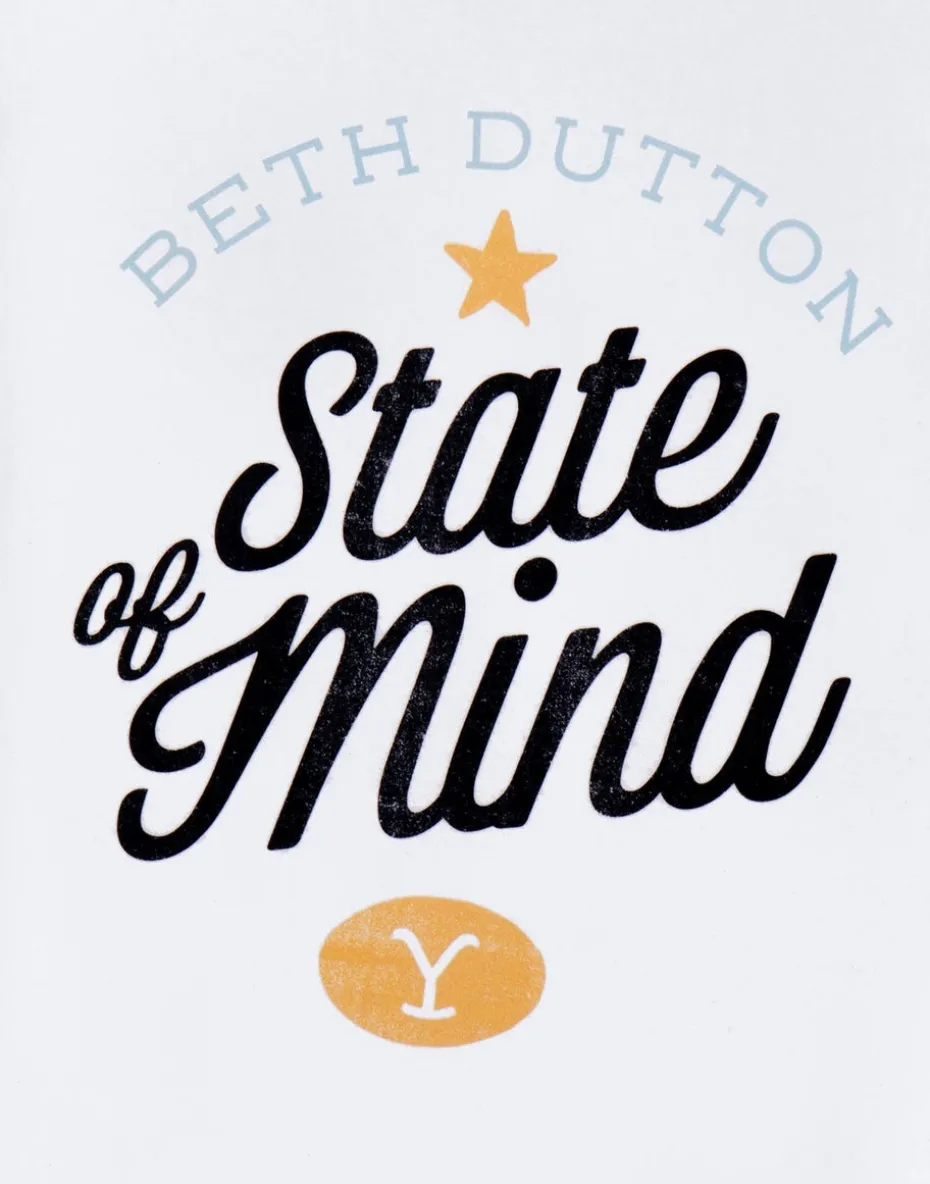 Yellowstone White Beth Dutton State Of Mind Short Sleeved T-Shirt