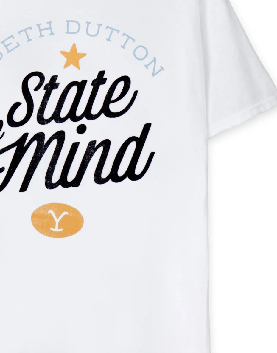 Yellowstone White Beth Dutton State Of Mind Short Sleeved T-Shirt