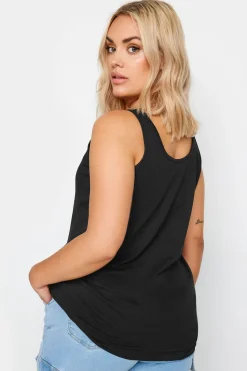 Yours 2 Pack Curve Black & White Longline Vest Tops