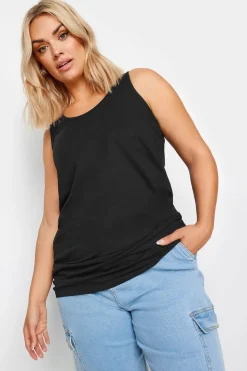 Yours 2 Pack Curve Black & White Longline Vest Tops