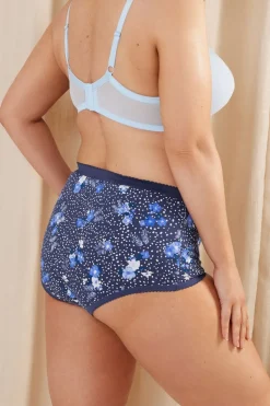 Yours 5 Pack Curve Blue Butterfly Print High Waisted Full Briefs