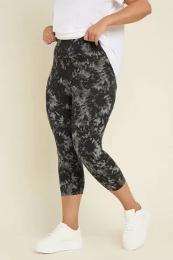 Yours 2 Pack Multi Colour Curve Grey Tie Dye Cropped Leggings