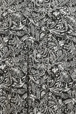 Yours Curve Black & White Floral Pleat Front Vest Top