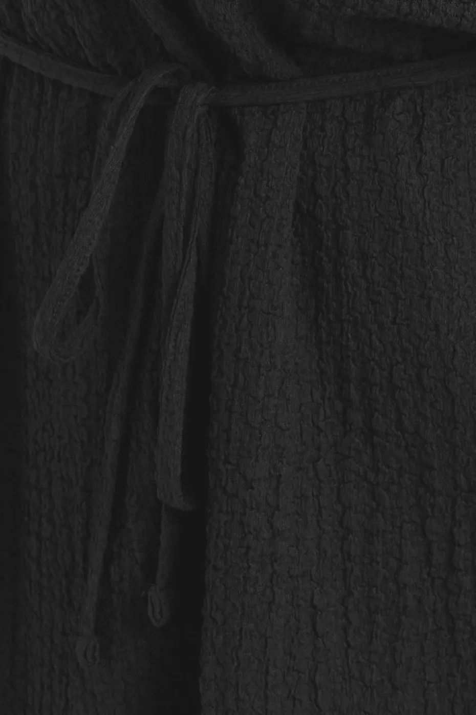 Yours Curve Black Belted Textured Tunic Top